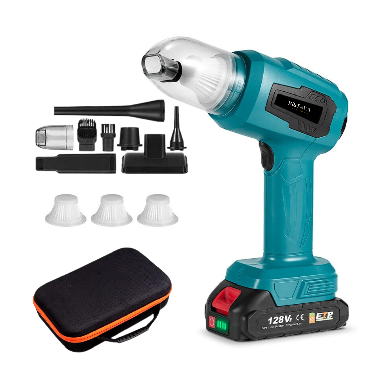 Accu Auto Stofzuiger - Geschikt voor Makita 18v Accu - Kruimeldief - 1x Accu