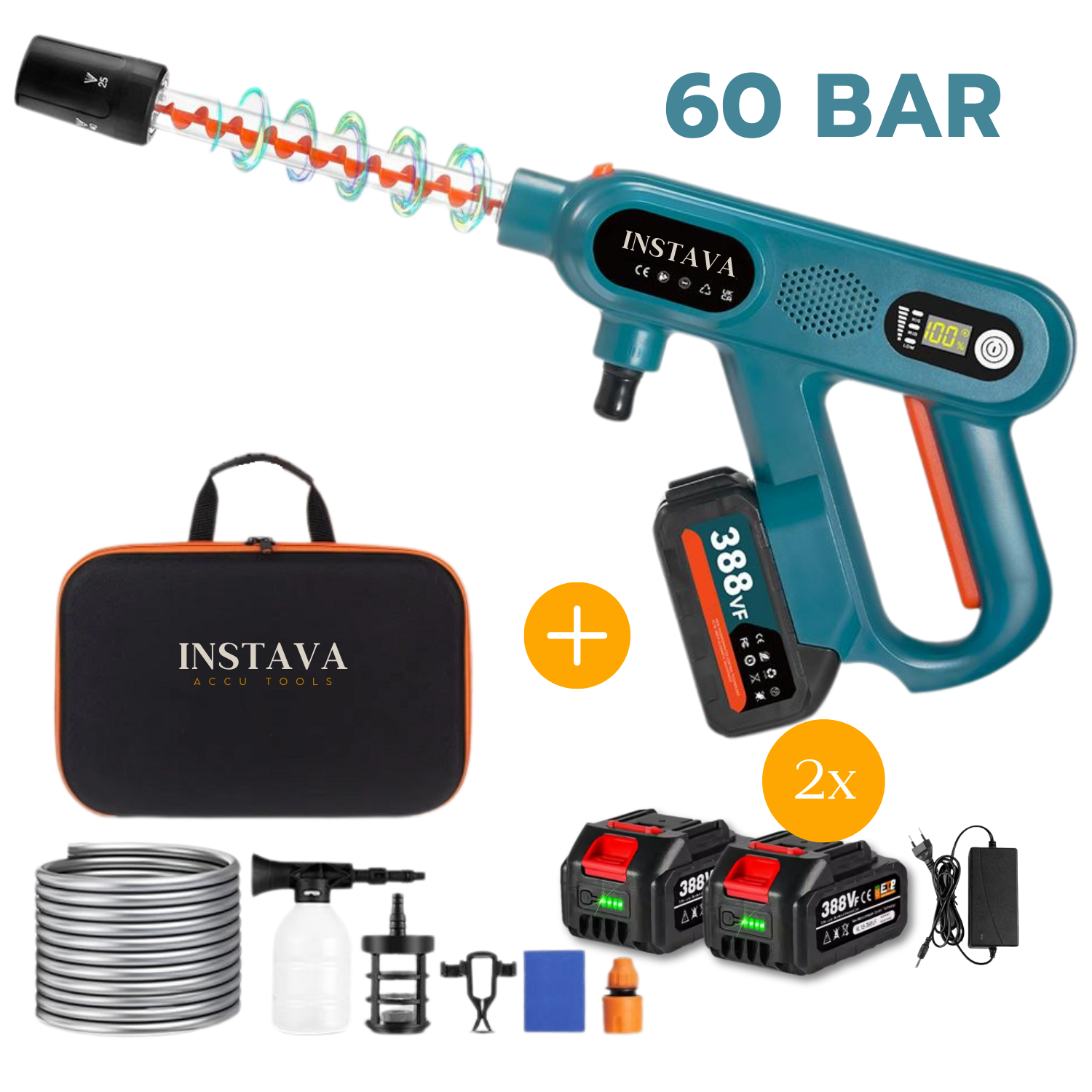 Accu hogedrukreiniger - Geschikt Voor Makita 18v Accu - 6-1 Draadloze Hogedrukreiniger 60bar