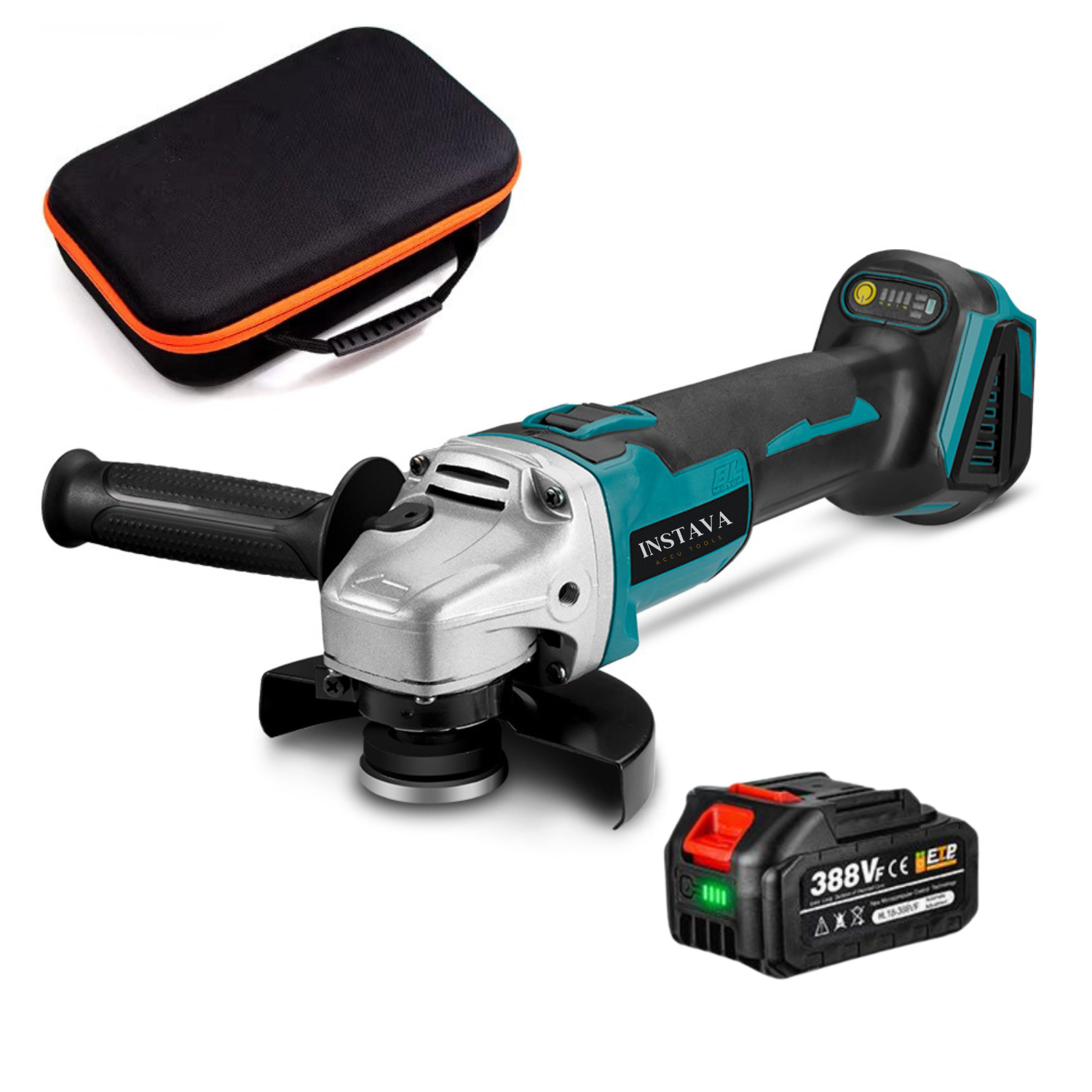 Haakse Slijper 500W - Ø125MM - Geschikt Voor Makita 18v Accu - Incl. Accessoires - 1x Accu