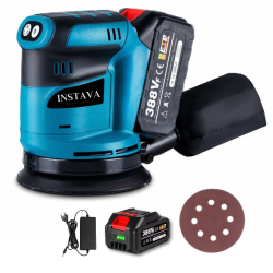 Schuurmachine - Excentrische Schuur/polijstmachine- Geschikt voor Makita accu 18v - 3 Snelheden - Ø125mm - Incl. Stofzak