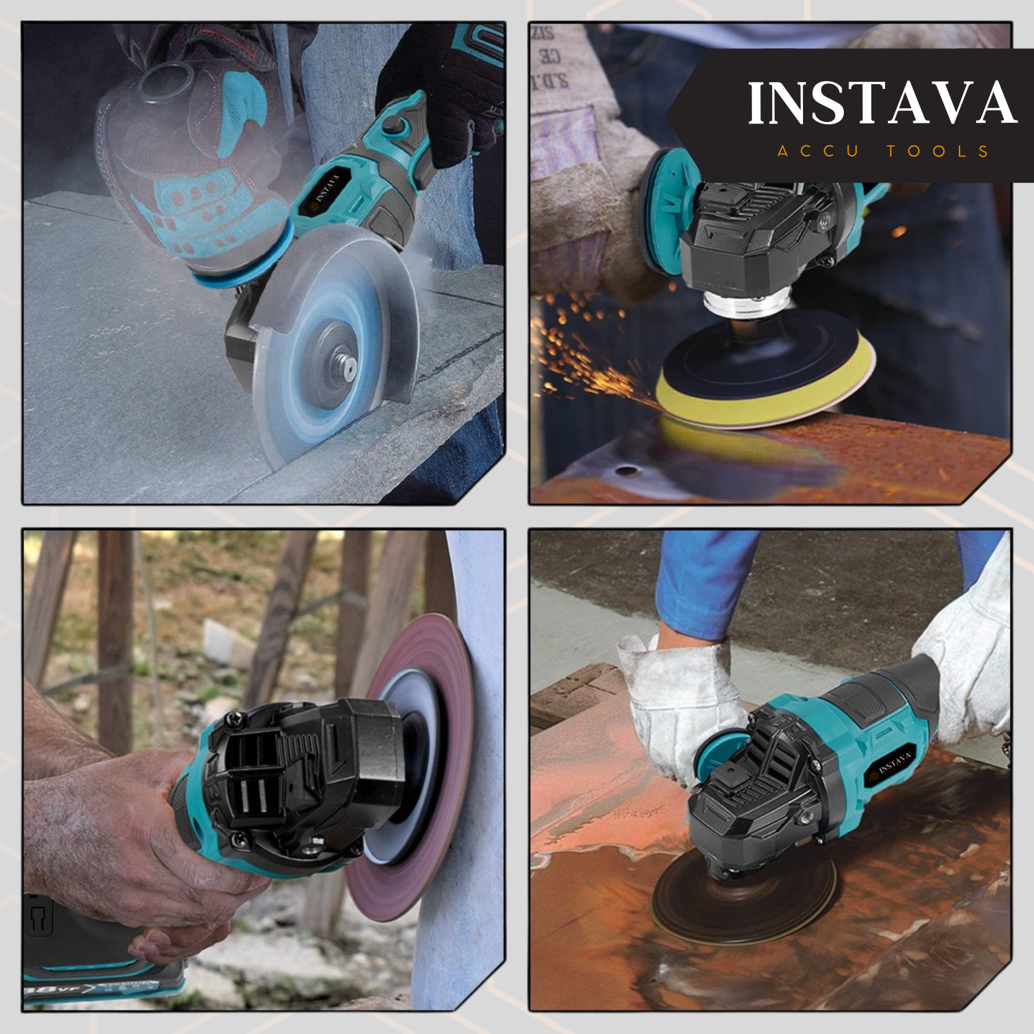 Alternative view of Haakse Slijper 850W - Ø125MM - Geschikt Voor Makita 18v Accu - Incl. 3x Slijpschijven + 10x Schuurpapier