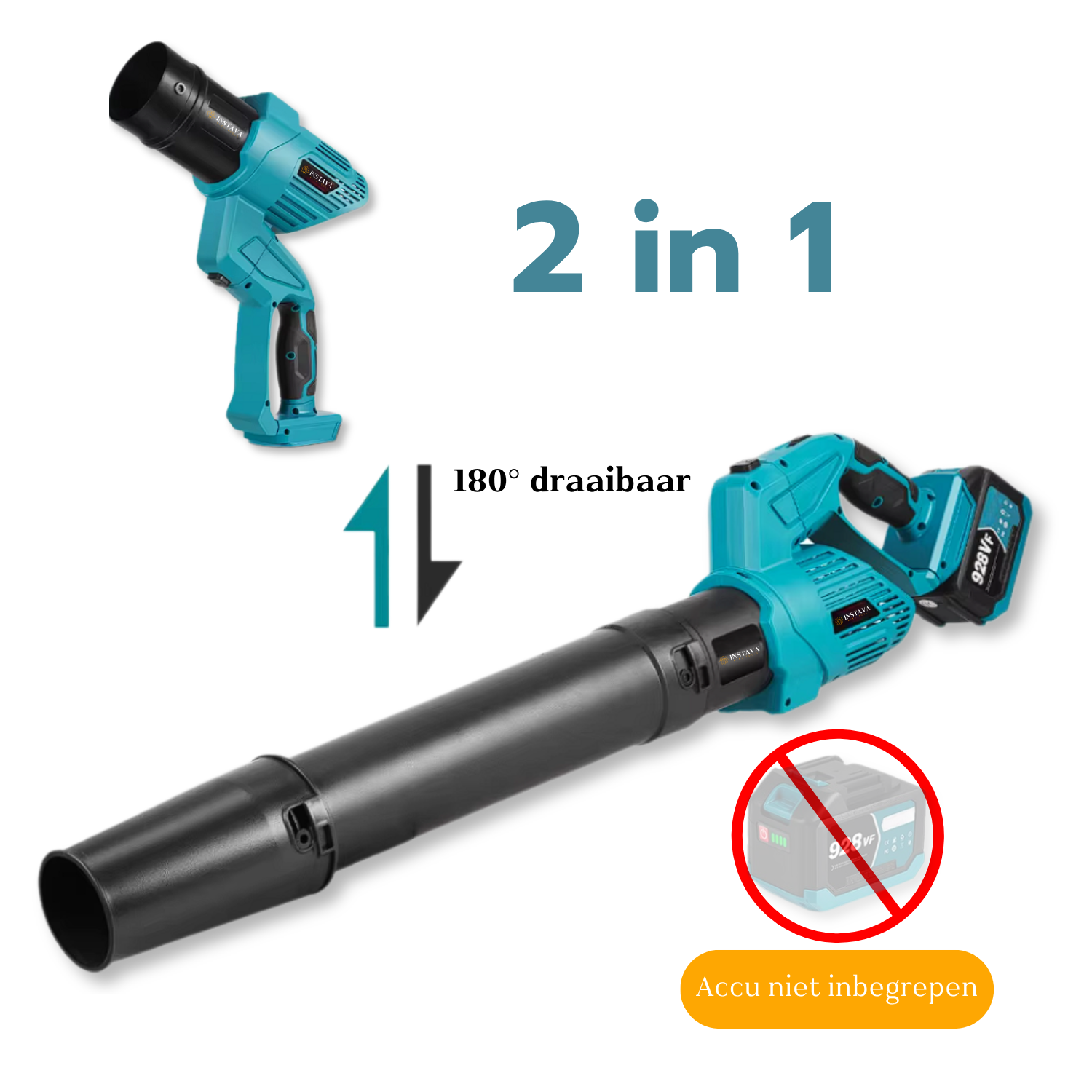 2 in 1 Accu Bladblazer - Geschikt Voor Makita LXT 18v Accu - 200 km/h - 5 snelheden - Zonder Accu
