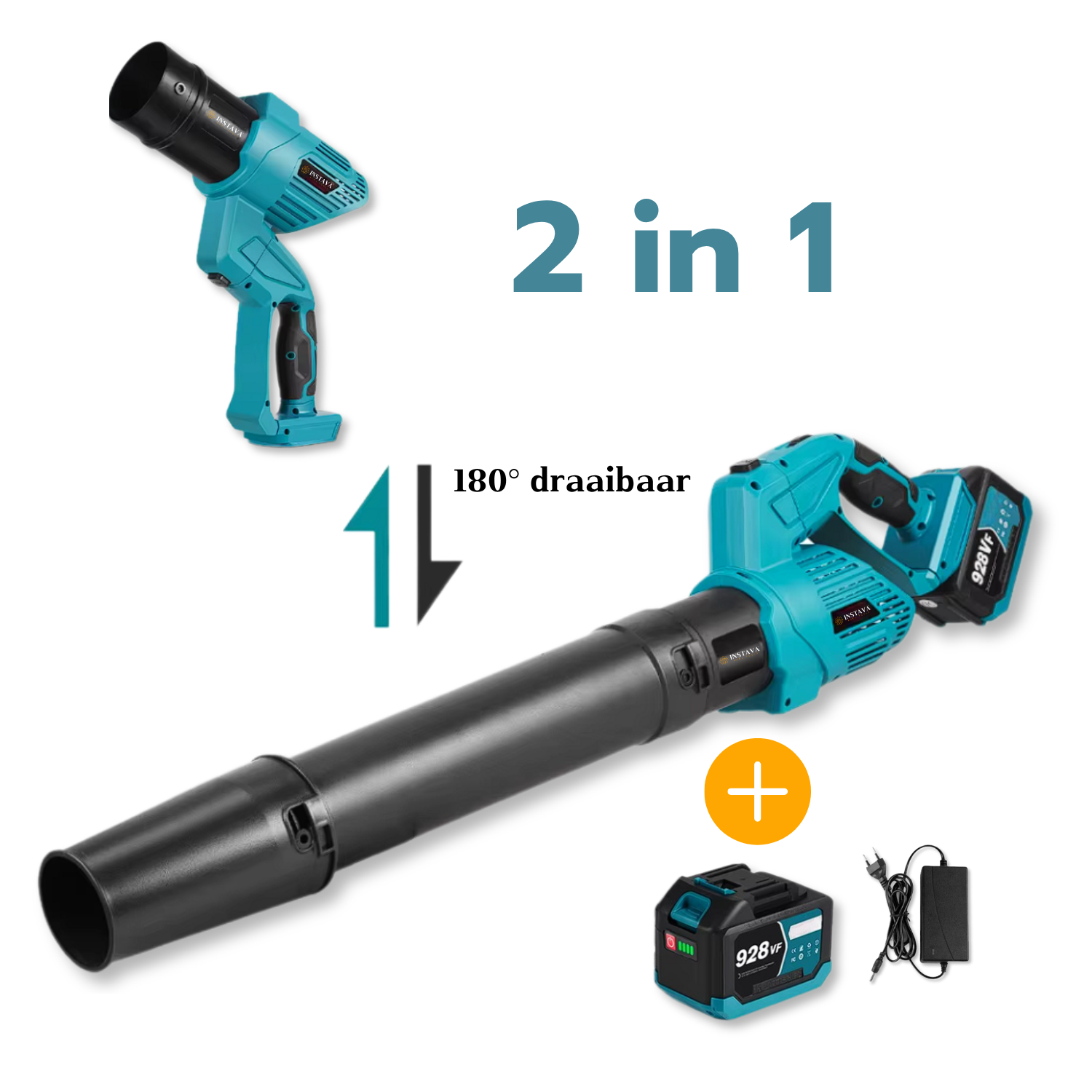 2 in 1 Accu Bladblazer - Geschikt Voor Makita LXT 18v Accu - 200 km/h - 5 snelheden - 1x Accu