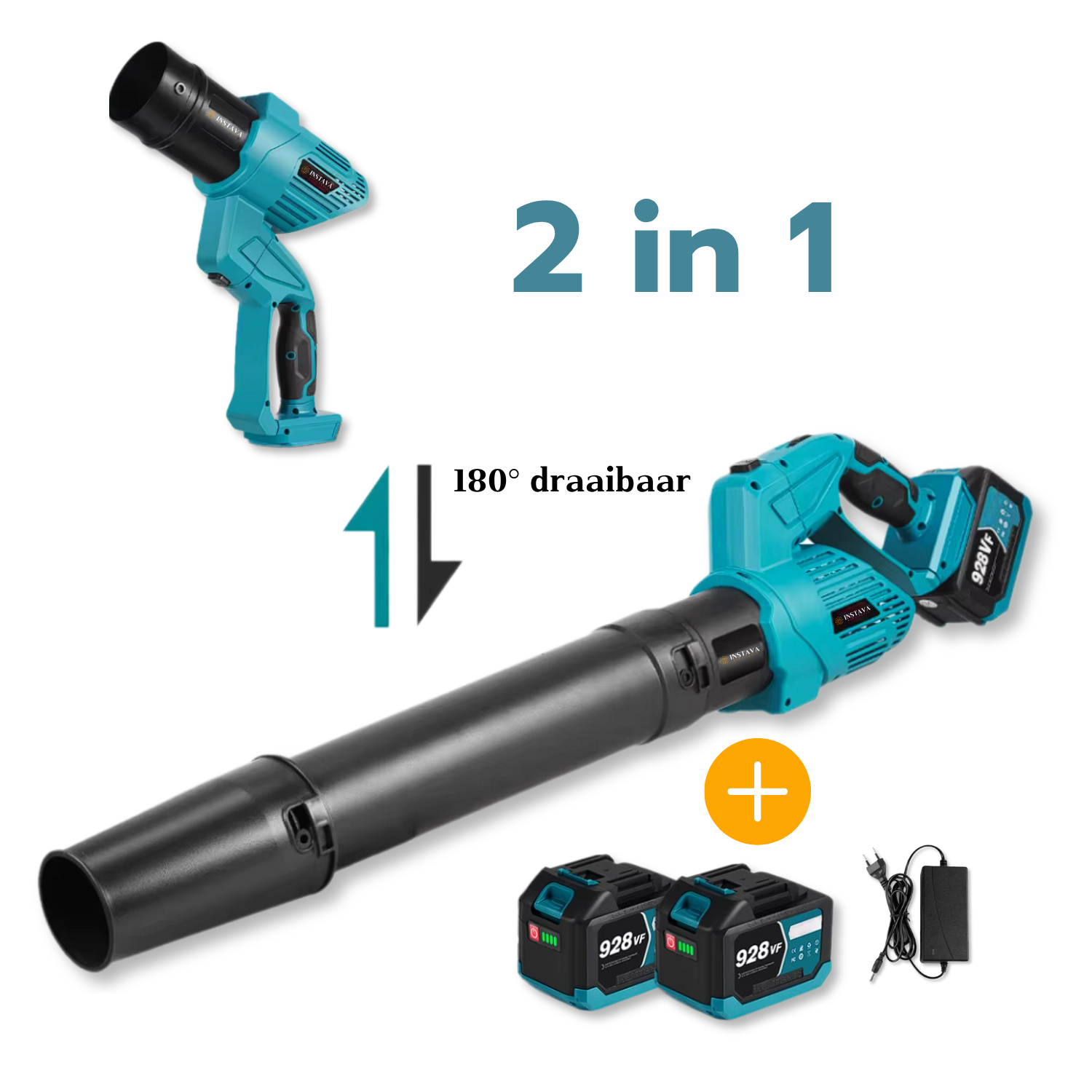 2 in 1 Accu Bladblazer - Geschikt Voor Makita LXT 18v Accu - 200 km/h - 5 snelheden